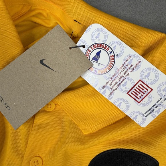 Iowa Hawkeyes Polo Shirt Mens Large Yellow NCAA Football Nike Dri-FIT Golf - Picture 4 of 9